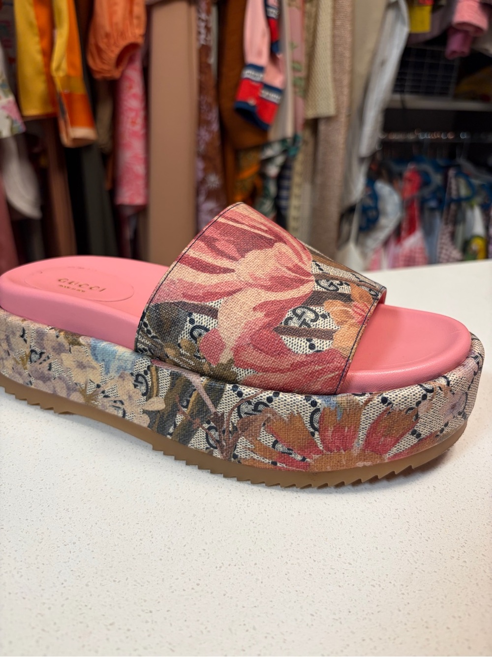 Gucci Floral Platform Slide Sandals - Picture 6 of 6
